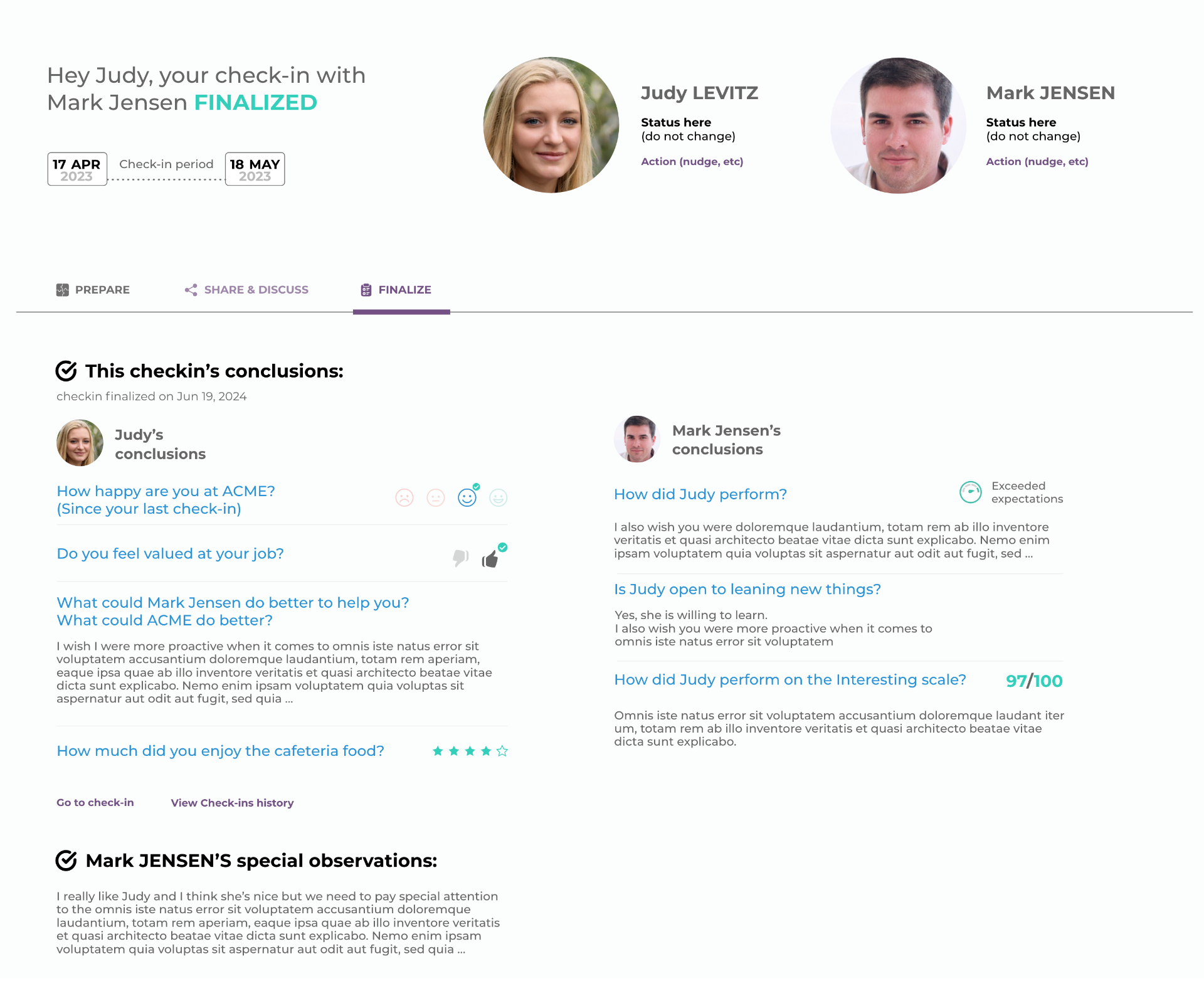 This is a dashboard showing how to be more efficient with the right performance review software