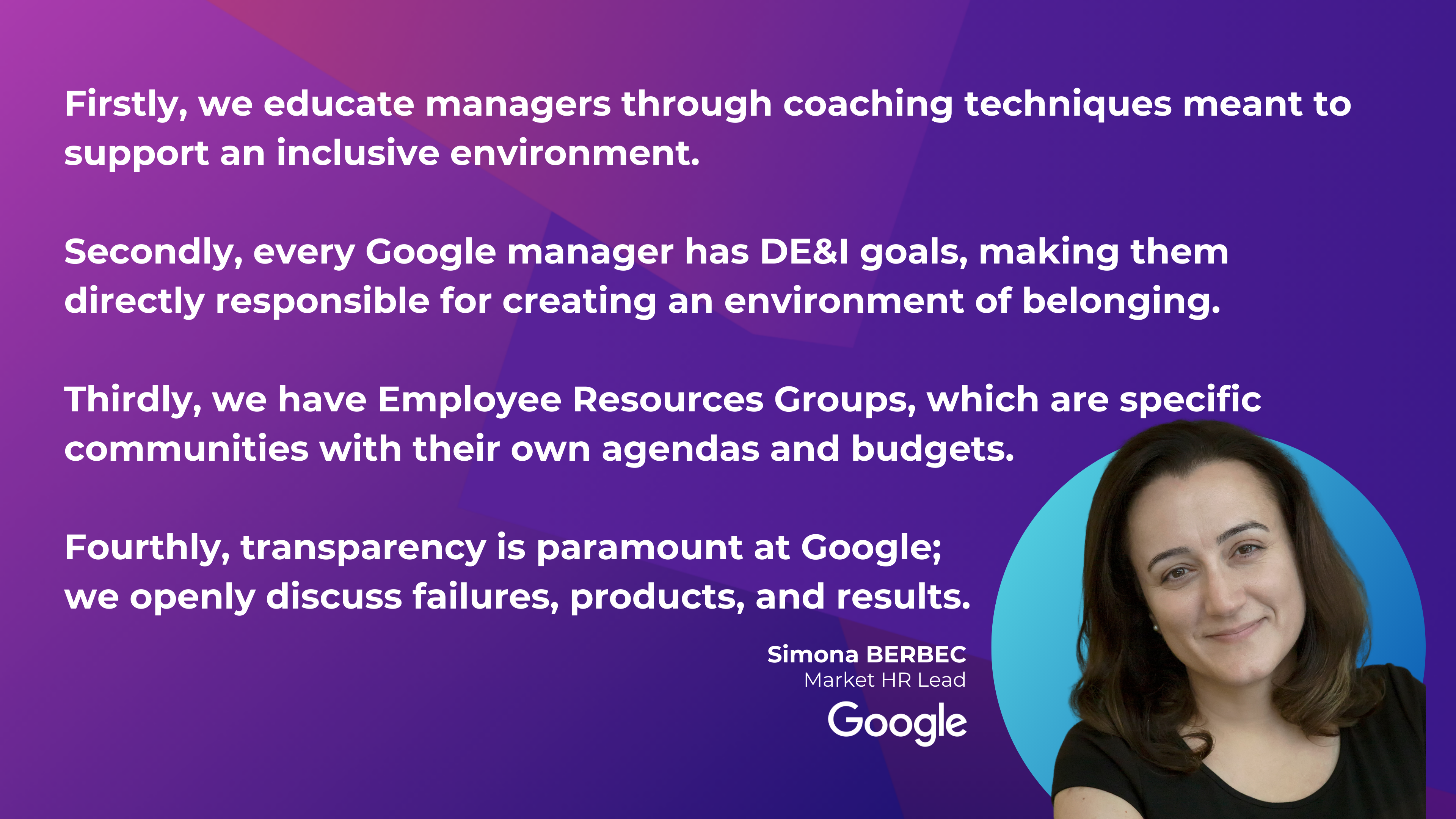 Simona-2This is a quote from Simona about the pillars of belonging at work.